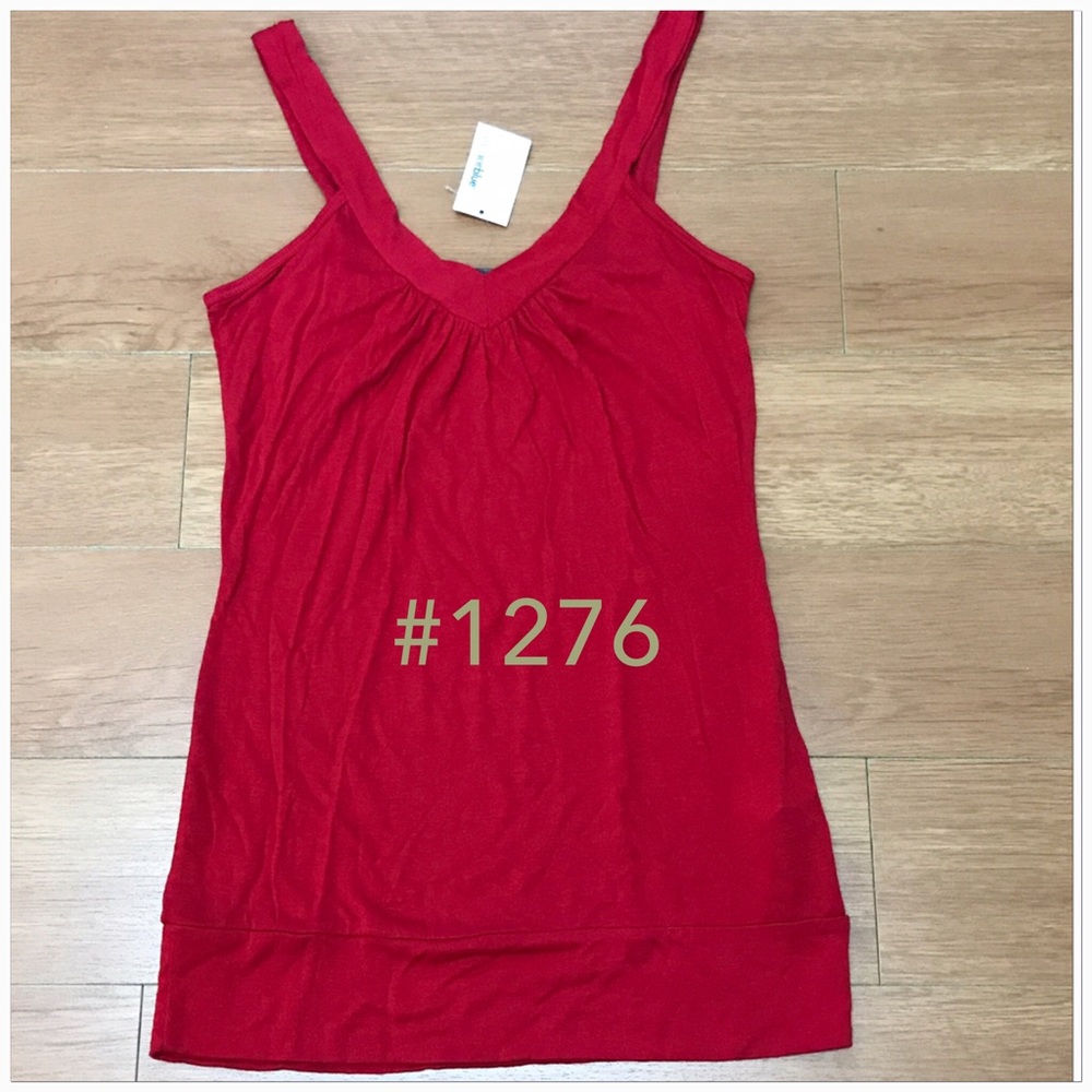 Anchor Blue Red V-neck Banded Tank Top NWT